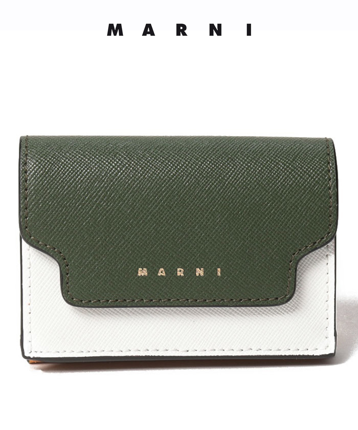 箱タグ袋付き】MARNI レザー三つ折りウォレット - 折り財布