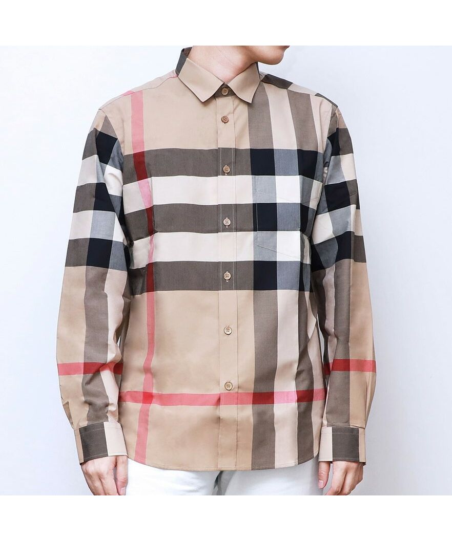 バーバリー BURBERRY シャツ メンズ チェック ストレッチ バーバリー BURBERRY シャツ メンズ チェック ストレッチ