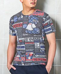 LUXSTYLE/RUMSODA(ラムソーダ)総柄ベアプリント半袖Tシャツ/Tシャツ メンズ 半袖 ベア ロゴ 総柄 プリント/505242246