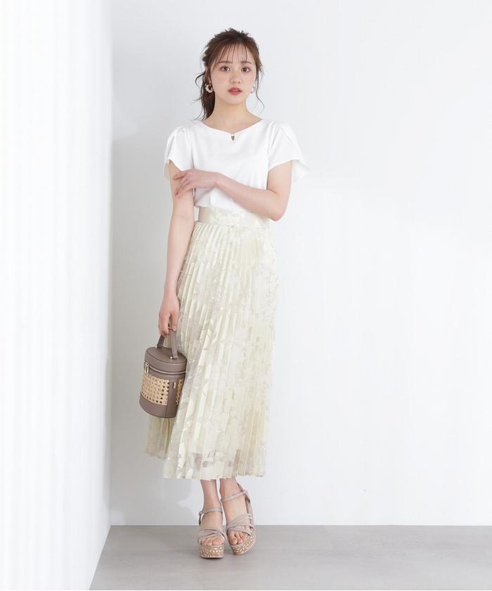 オパールフラワープリーツスカートPROPORTION BODY DRESSING-