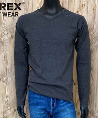 TopIsm/トップイズム TopIsm AVIREX アビレックス ロングTシャツ メンズ 長袖 テレコリブ VネックTシャツ 無地 デイリーインナー カットソー/505245880