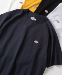 【Dickies/ディッキーズ】 リブライン ミニロゴワッペン＆袖切替え クルーネックTシャツ/ 半袖Tシャツ