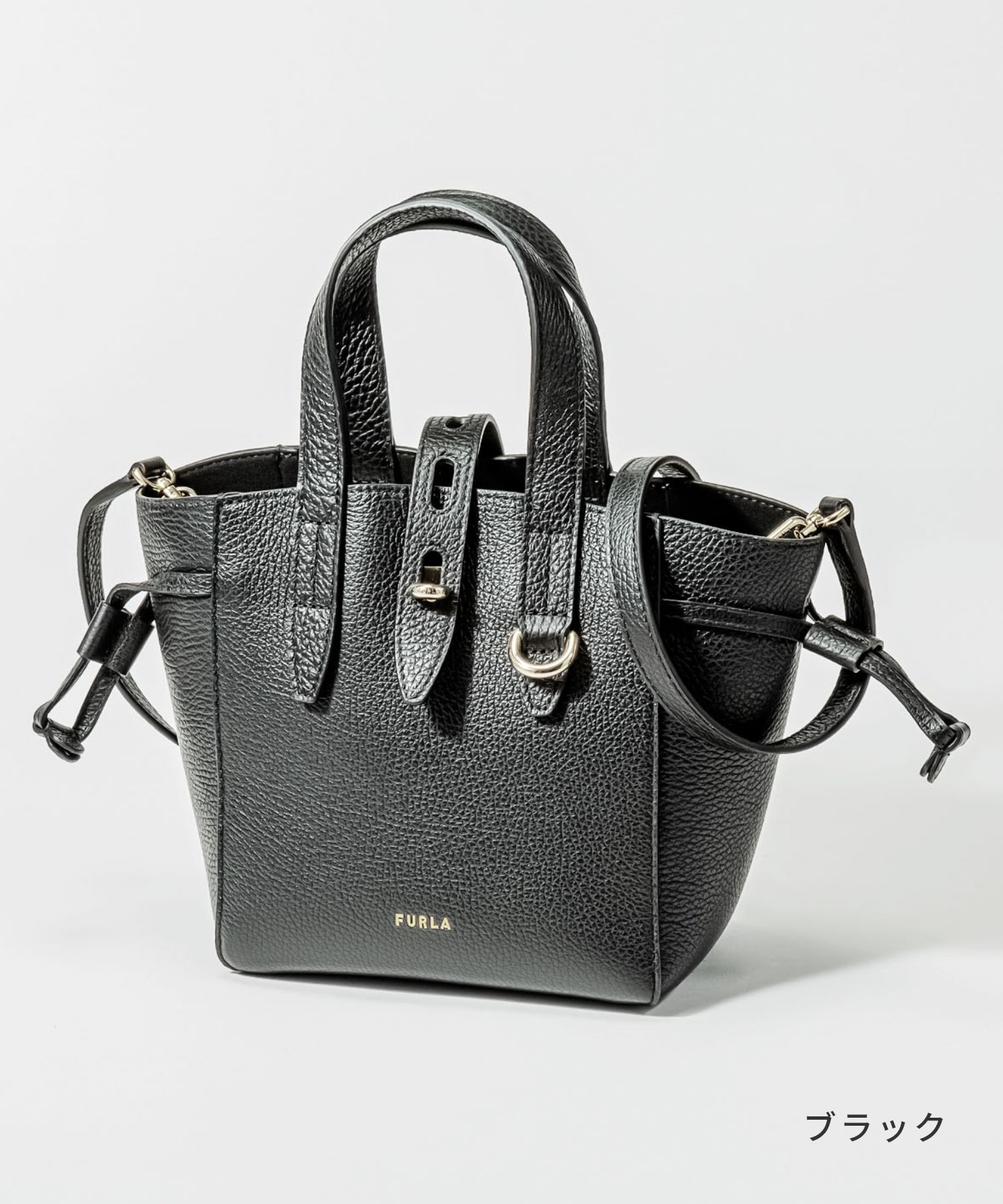 フルラ ハンドバッグ 黒 ベルト （FURLA フルラ ハンドバッグ