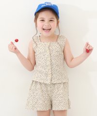 devirock/【セットアップ】ノースリーブトップス＆フリルショートパンツ 子供服 キッズ 女の子 セットアップ オールインワン /505246464