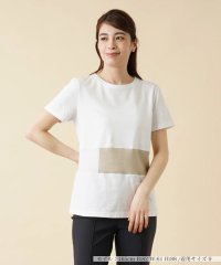 Leilian/配色切替Ｔシャツ【HAND】/505218763