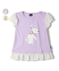 Crescent/【子供服】 crescent (クレセント) うさぎ・ねこプリント袖裾シフォンＴシャツ 80cm～130cm N40841/505252106