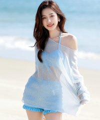 TeddyShop/テディショップ Teddyshop レディース水着 ラメシースルートップス+フリルリボンビキニ 3点セット/505252289
