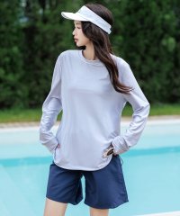 TeddyShop/テディショップ Teddyshop レディース水着 長袖ラッシュガード+ハーフパンツ+ビスチェ風ハイウエスト上下タンキニ 4点セット/505252894