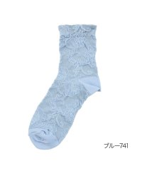 dotfukuske/福助 公式 靴下 レディース . fukuske (ドットフクスケ) ラメ糸 大花柄 クルー丈 00s3j048<br>婦人 女性 フクスケ fukuske/505253406