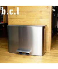 b.c.l/b.c.l ビーシーエル ゴミ箱 ダストボックス 2分別 ふた付き ペダル式 スリム STAINLESS DUST BOX シルバー/505245799