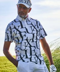 LUXEAKMPLUS/リュクスエイケイエムプラス LUXEAKMPLUS(リュクスエイケイエムプラス)ゴルフ 総柄ロゴ半袖ポロシャツ【ゴルフ】/505255462