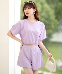 TeddyShop/テディショップ Teddyshop レディース水着 半袖クロップドアレンジ可能ラッシュガード+ショートパンツ 上下2点セット【返品不可商品】/505256140