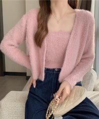 TeddyShop/テディショップ Teddyshop レディース アンサンブルリブシャギーニットカーディガン+スクエアキャミソール 2点セット/505256990