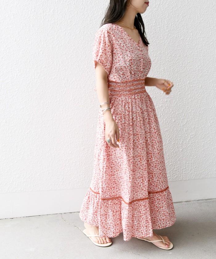 美品♡habi シルクライクティアードワンピース habi シルクライクティアードワンピース