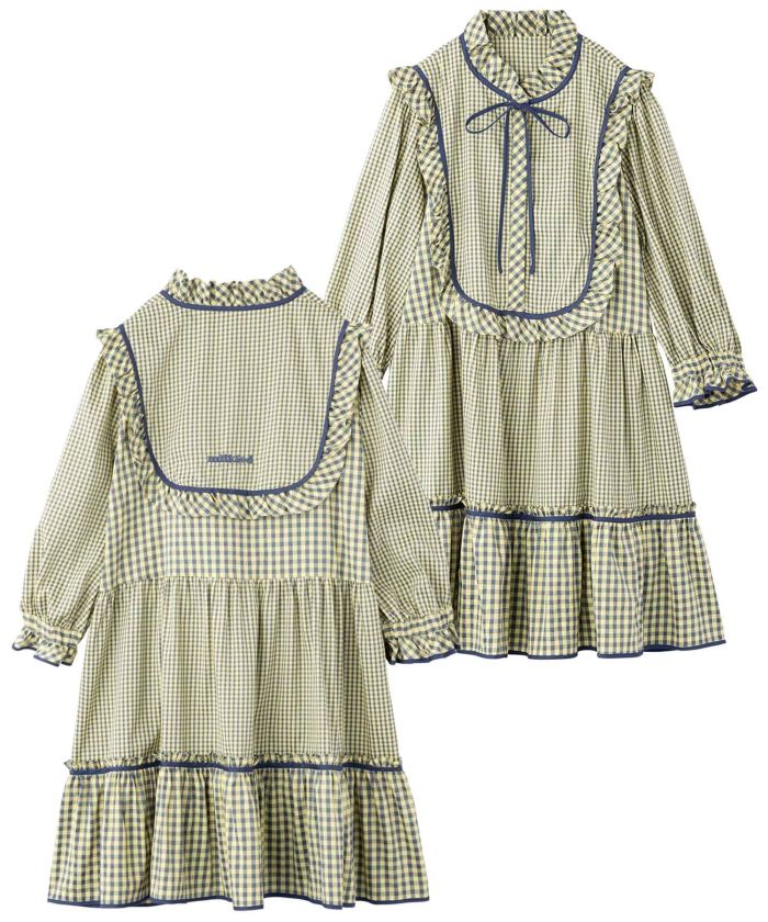 Fit & Flare Flutter-Sleeve Gingham Mini Dress for Women