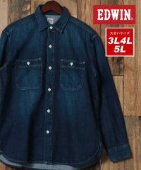 marukawa shonan/【EDWIN/エドウィン】大きいサイズ 3L 4L 5L デニムワークシャツ メンズ 長袖 シャツ デニムシャツ ワークシャツ ET2138 カジュアル 定番/505231667