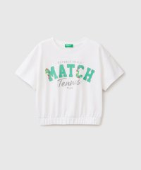 BENETTON (UNITED COLORS OF BENETTON GIRLS)/キッズリブ丈フロントプリント半袖Tシャツ・カットソーG/505237968