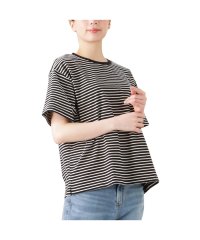 MAC HOUSE(women)/NAVY ネイビー U.S.コットン100％ ボーダーTシャツ CO233－WC004/505258308