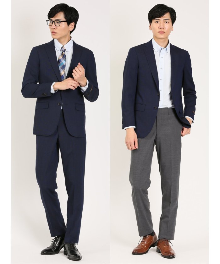 セール】ウール混ストレッチ レギュラーフィット 2ボタン2パンツ セール】ウール混ストレッチ レギュラーフィット 2ボタン2パンツ