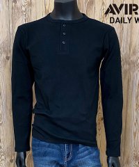 TopIsm/トップイズム TopIsm AVIREX アビレックス ロングTシャツ メンズ 長袖 ロンT テレコリブ ヘンリーネック Tシャツ 無地 デイリー インナー カ/505260401