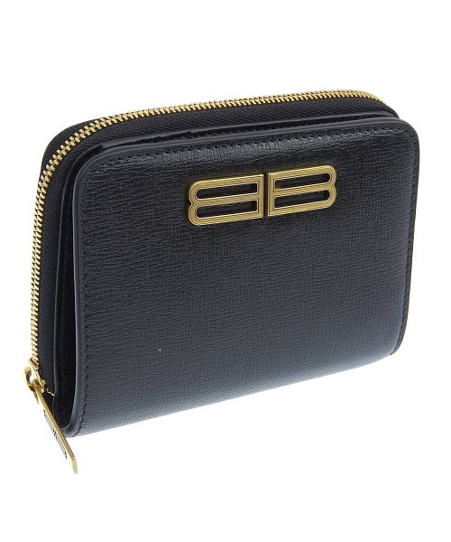 BALENCIAGA BBバイフォールドウォレット　二つ折り財布　札入れ　黒 BALENCIAGA バレンシアガ 財布 二つ折り財布 キャッシュ バイ