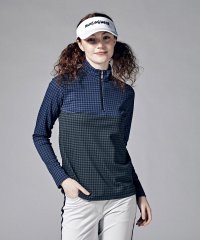 Munsingwear/吸汗速乾SUNSCREEN千鳥プリントハーフジップスタンド長袖シャツ【アウトレット】/505204011