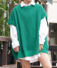 1111clothing/ニットベスト メンズ  ワッフルニット ベスト レディース クルーネック ニットソー セーター ベスト ニットトップス 大きいサイズ 春 春服 おしゃれ/505262817