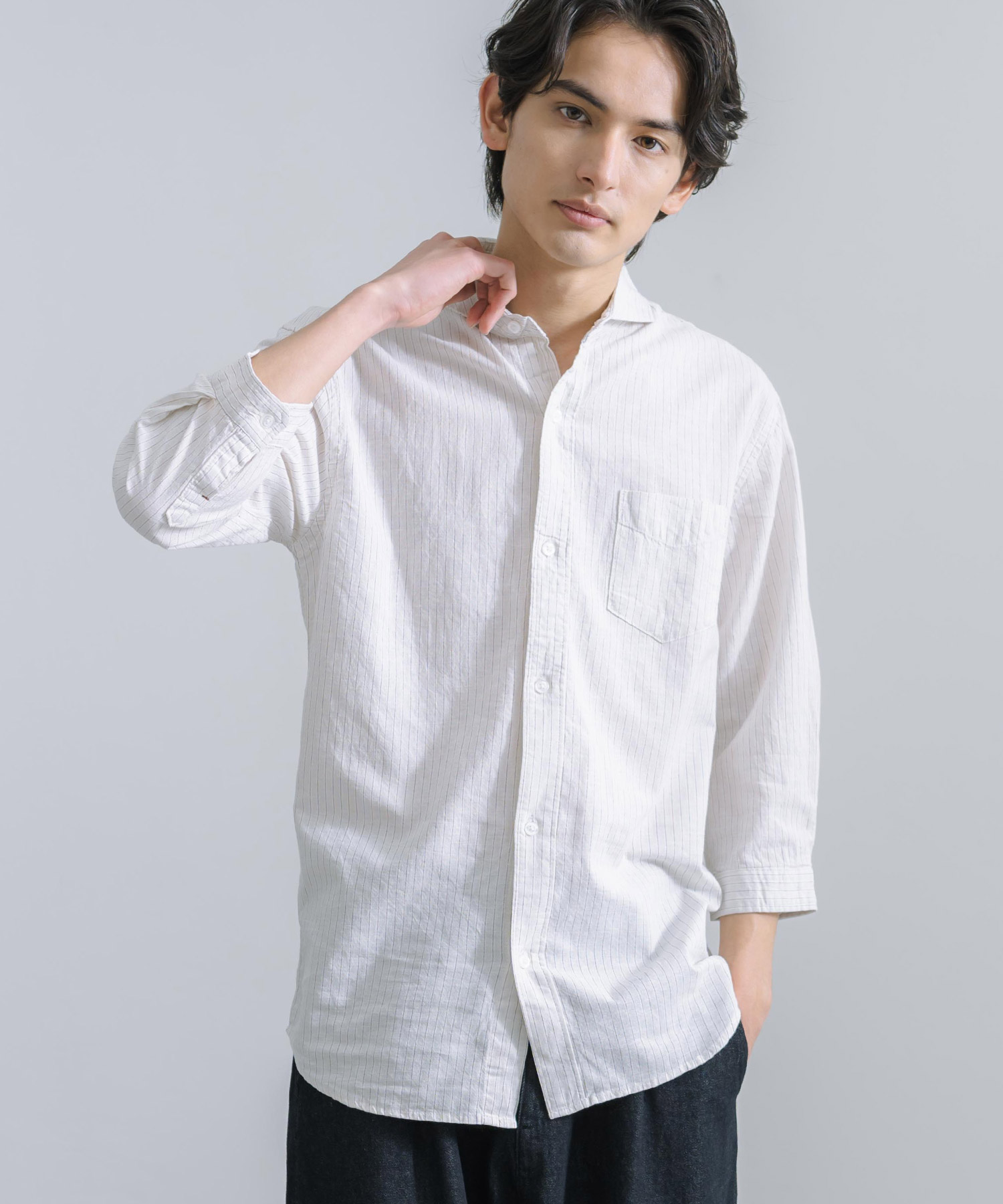 クーポン】ロッキーモンロー Rocky Monroe リネンシャツ 綿麻 7
