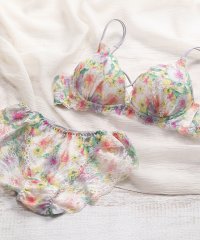 Mon cher pigeon*/A～Fカップ【2点セット】トリエブーケ ブラジャー ショーツ セット レースアップ 大きいサイズ/505243606