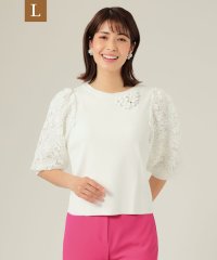 TO BE CHIC(L SIZE)/【L】ケミカルレースコンビ ニットプルオーバー/505246145