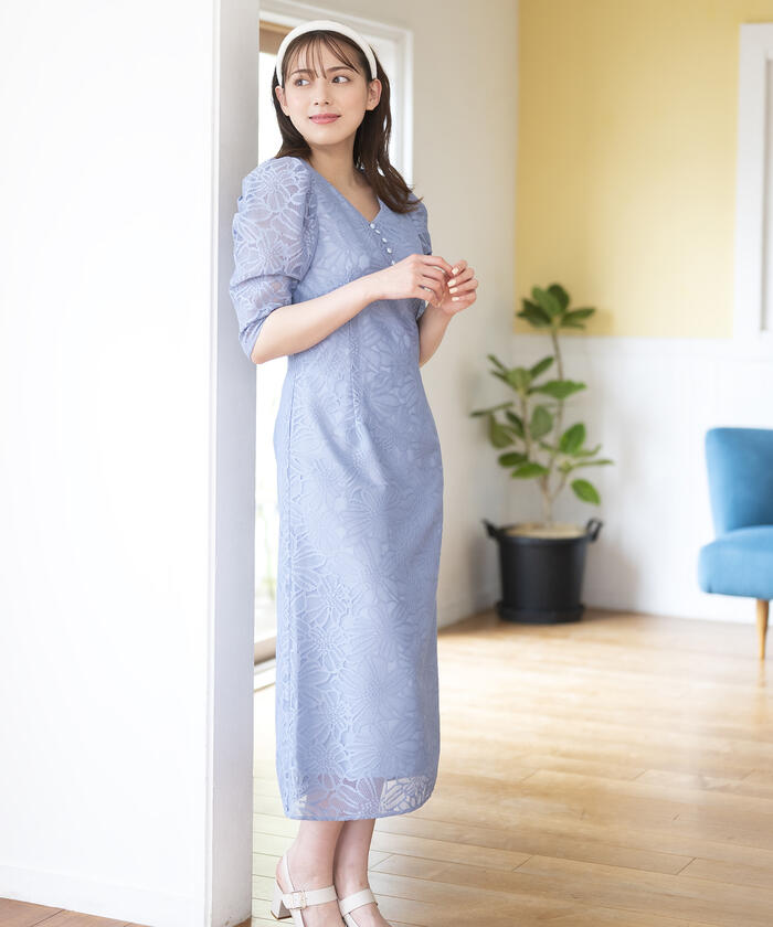 【新品】ワンピース　ミッシュマッシュ　ドレス セール】□2024春夏新作□水彩グラデーションフラワーワンピース