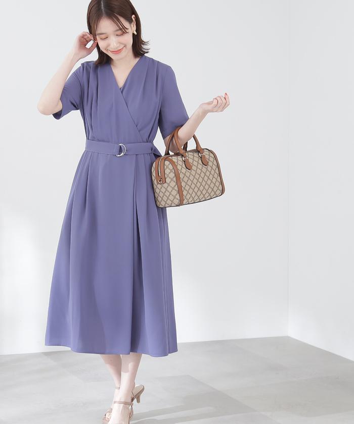 ベルト付き♪ とろみカシュクールワンピース M ナチュラルビューティーベーシック セール】とろみカシュクールワンピース(505265883) | エヌ