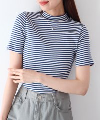 BLUEEAST/プチハイネックボーダーTシャツ/505266250