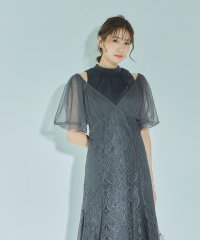 niana/結婚式 ワンピース パーティードレス オフショルダー ラメ チュール レース マーメイドスカート ロング丈 ボリューム袖 半袖 ロングドレス オケージョン 1./505266314