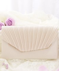 Lace Ladies/レースレディース Lace Ladies ビジューフレームサテンプリーツクラッチバッグ/505267097