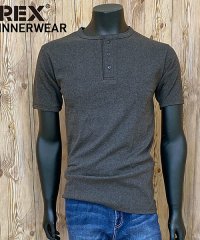 TopIsm/トップイズム TopIsm AVIREX アビレックス Tシャツ メンズ 半袖 テレコリブ ヘンリーネックTシャツ 無地 デイリーインナー カットソー/505268497
