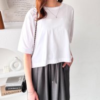 GeeRA/ジーラ GeeRA 綿混素材クロップドTシャツ/505253093