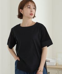 PourVous/異素材切り替え半袖Ｔシャツ/505264834