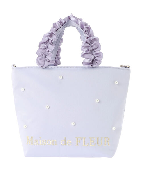 Maison de FLEUR｜チュールフリルハンドル2Wayトートバッグ