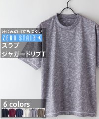 JEANS MATE/【ZEROSTAIN】着るだけで 汗染み対策 スラブ生地 ジャガードリブT 配色ステッチ/505253197