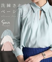 Sawa a la mode/品を格上げするデコルテポイントブラウス/505271931