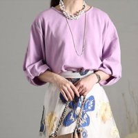 Sawa a la mode/サワアラモード Sawa a la mode レディース トップス ラベンダー ホワイト 袖コンシャス 春夏/505271934