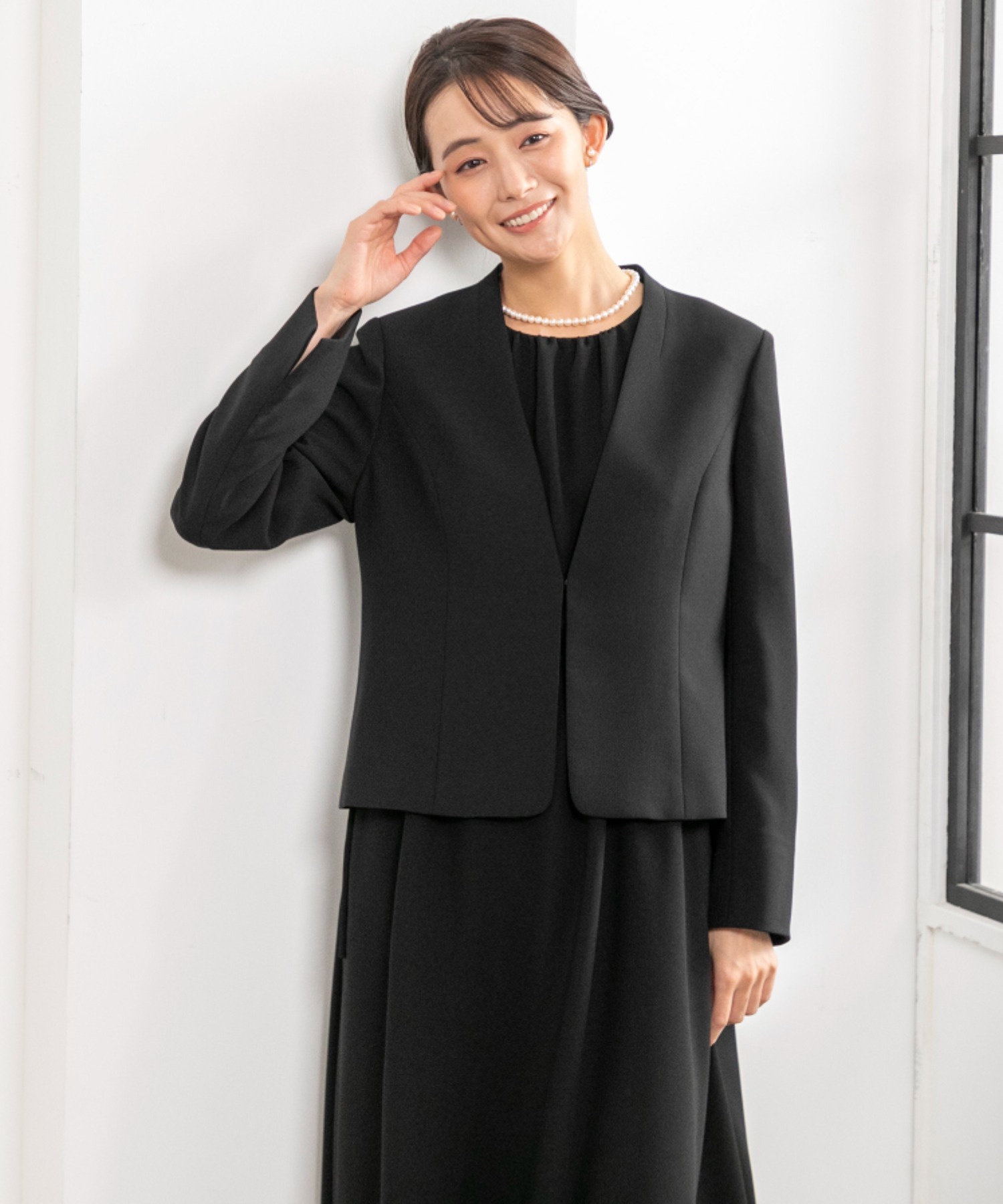 クーポン】【セール 50%OFF】【喪服】【洗える】ドロストデザイン