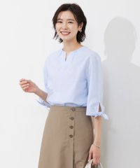 J.PRESS LADIES（LARGE SIZE）/【洗える・吸水】 BEZピンチェック キーネック ブラウス/505274054