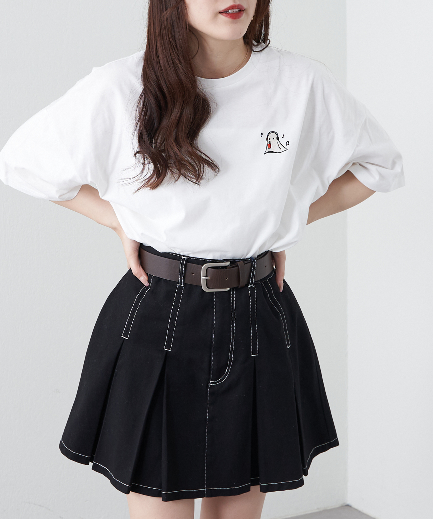 クーポン】【セール 40%OFF】オバケ刺繍Tシャツ(505260925 クーポン】【セール 40%OFF】オバケ刺繍Tシャツ(505260925