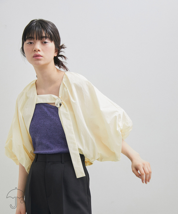 # アダムエロペ サステナブルバルーン ボレロ ナイロン100% ボリューム袖 セール 30%OFF】【サステナブル】バルーンボレロ(505268036