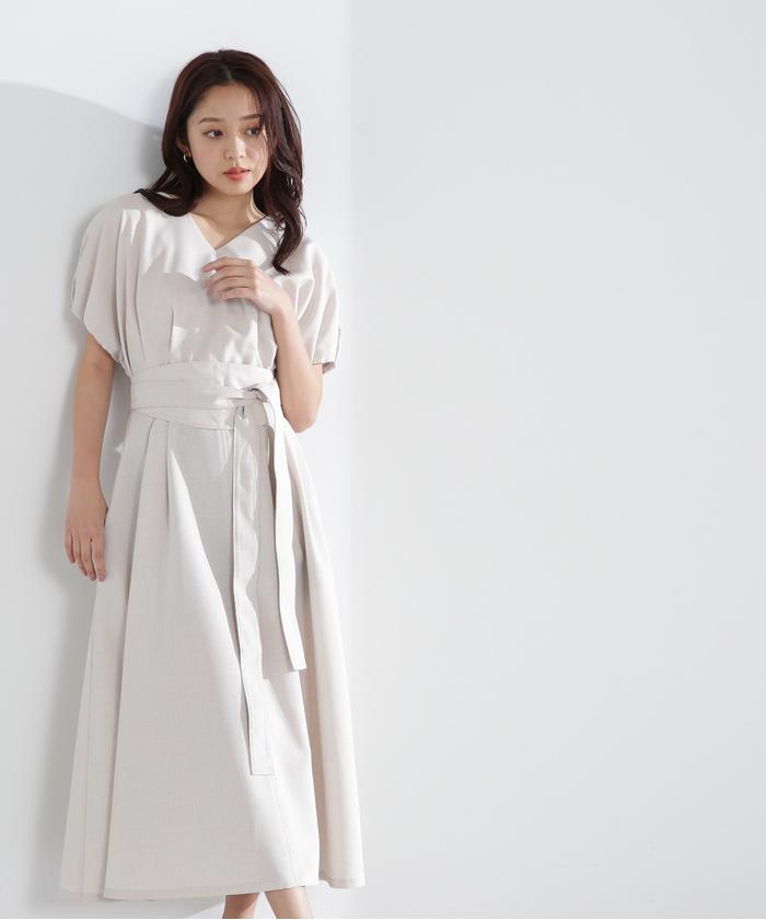 【2回着用美品】NATURAL BEAUTY BASIC ベルト付きワンピース エヌ ナチュラルビューティーベーシック N. Natural Beauty