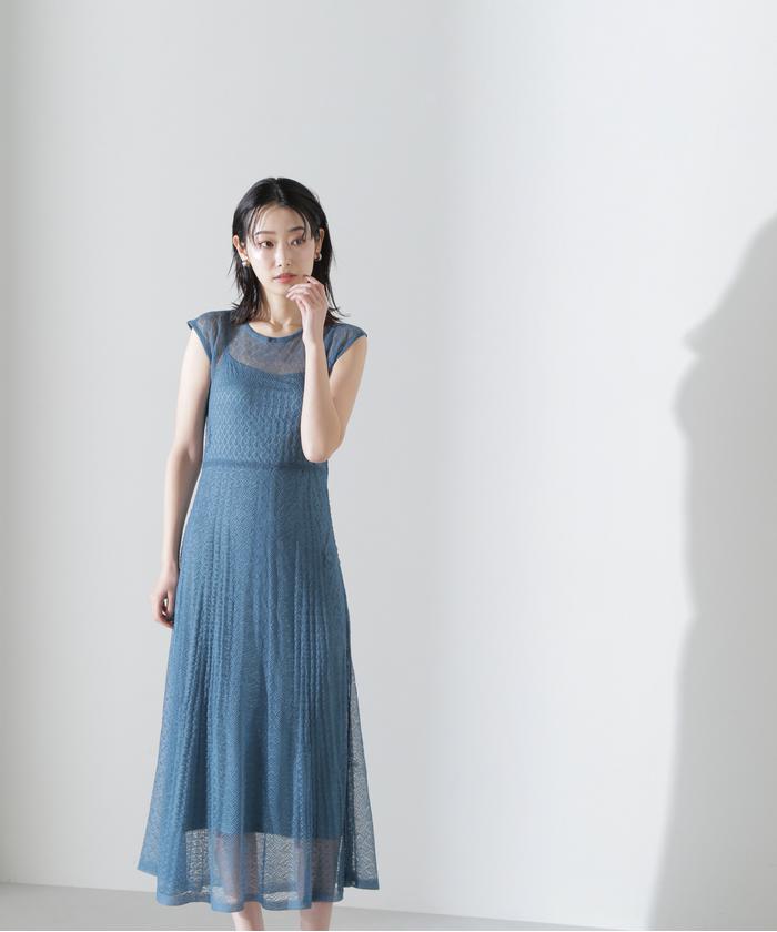 Rina【ナチュラルビューティーベーシック】カシュクールニットワンピース ナチュラルビューティーベーシック NATURAL BEAUTY BASIC バイ