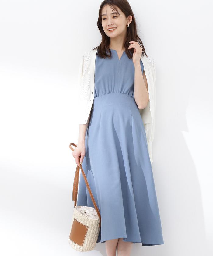 セール】キーネックドライタッチワンピース《S Size Line