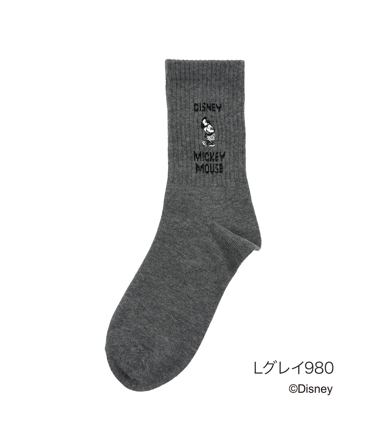 ミッキーマウス 両面刺繍 靴下 22-24 ソックス ネイビー Fukusuke ミッキーマウス 両面刺繍 靴下 22-24 ソックス ネイビー Fukusuke
